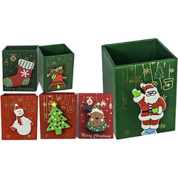 Μολυβοθήκη Χριστουγέννων 4 Σχέδια 8x7x5.5cm Xmasfest 1131893