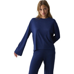 Triumph Cozy Comfort Top X01 Γυναικεία Μπλούζα Πυζάμας Μπλε 10229194-M008