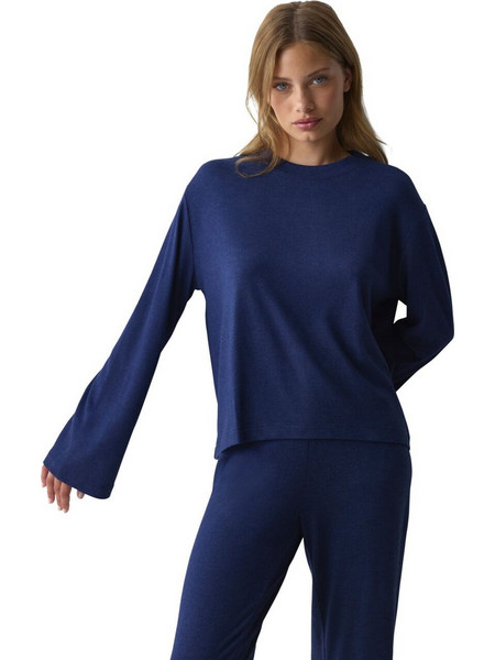 Triumph Cozy Comfort Top X01 Γυναικεία Μπλούζα Πυζάμας Μπλε 10229194-M008