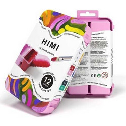 HIMI Twin Jelly Cup Gouache Σετ 12 Τέμπερες - Fresh Botanic Χρώματα