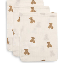 Jollein Washcloth Muslin 15x20cm - Mini Teddy Bear - 3 Pack 536-848-68171