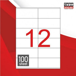 Typotrust 120 Αυτοκόλλητες Ετικέτες Α4 Ορθογώνιες 105x48mm TL1211