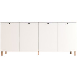 Μπουφές Artelibre Balder Λευκό/φυσικό Μοριοσανίδα 180x42.1x80cm