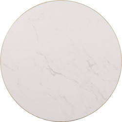 ΕΠΙΦΑΝΕΙΑ ΤΡΑΠΕΖΙΟΥ SINTERED STONE HM6653.12 WHITE MARBLE-ΠΛΑΙΣΙΟ ALU ΧΡΥΣΟ Φ70εκ