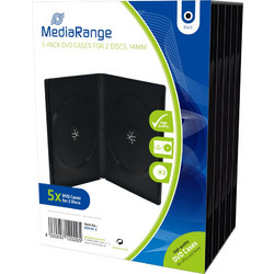 MediaRange DVD Case for 2 discs 14mm Black Pack 5 (MRBOX30-2)