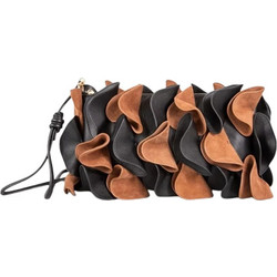 Farm Rio Leather & Suede Flower Τσάντα Φάκελος Black