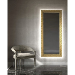 Καθρέπτης Επιδαπέδιος με Led Project Mirrors Wood Antique Χρυσό 80x180cm WOOD ANTIQUE 80X180 GOLD + LED