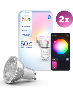 Λάμπα LED Philips Hue Essential GU10 White Color & Ambience Zigbee 2.200-6.500K 345lm 4.7W 2τμχ 8720169392489