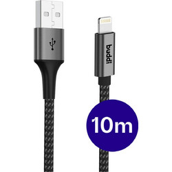 Buddi Flex USB-A to Lightning Cable 10m 12W Black