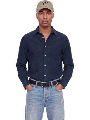 Jack & Jones Ανδρικό Πουκάμισο Βαμβακερό Μακρυμάνικο Κανονική Γραμμή Navy Μπλε 12298525
