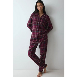 Triumph Boyfriend PW 01 X Checks Σετ Γυναικείες Πιτζάμες Βυσσινί 10225075