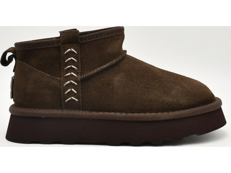 O-Joo Britney Γυναικεία Μποτάκια Suede Καφέ OL62522A-030