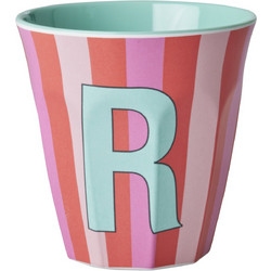 Rice - Melamine Cup with the Letter R - Pink and Red - Medium