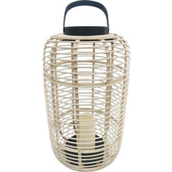 Φανάρι rattan φυσικό με κερί μπατ.LED 29Χ48