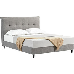 Liberta Life Κρεβάτι Υπέρδιπλο Γκρι 210x173x115cm (Για Στρώμα 160x200cm)