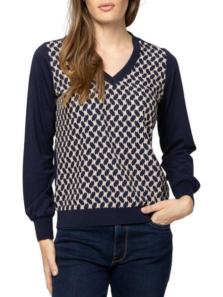 Γυναικείο Calishaw26 Μακρυμάνικο T-shirt Navy Μπλε Heavy Tools T15056-GEOMETRIC