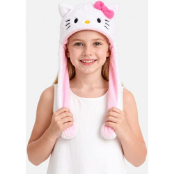 Hello Kitty Παιδικό Σκουφάκι με Αυτιά Λευκό/Ροζ για Κορίτσι 4 έως 6 ετών