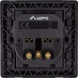 Lanberg Μονή Εξωτερική Πρίζα Ρεύματος Λευκή AC-WS01-USB2-E-B