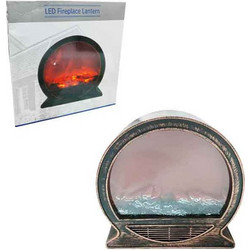 Διακοσμητικό LED Τζάκι Στρογγυλό 31cm - Round LED Fireplace Lantern-094018-253862