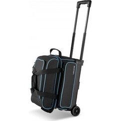 VEVOR Bowling Ball Bag, 2 Ball Double Roller Bowling Bag with Wheels, Featuring a Separate Compartment for Shoes (Up To US Size 16) & Oversized Accessory Pocket, Retractable Handle Extends to 1050 mm