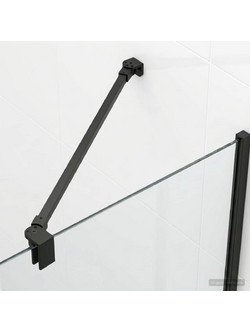 vidaXL Μπάρα Στήριξης Ντουζιέρας 57,5 cm για γυαλί 68/ mm Μαύρο