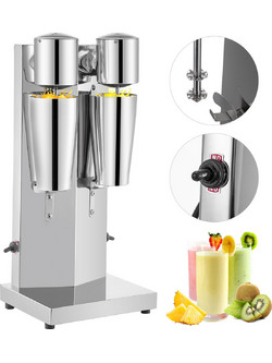 VEVOR Κιτ Παρασκευής Milkshake, Ηλεκτρική Φραπιέρα Milkshake από Ανοξείδωτο Χάλυβα, Μηχανή Milkshake 180W, Κλασική Φραπιέρα Milkshake Διπλής Κεφαλής με Κύπελλο 800ml, Ασημί Μηχανή Milkshake, Ρυθμιζόμε