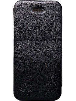 Iphone 5C-Leather Book Case Black-Smoke (Ancus)