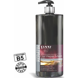 Yanni Extensions Keratin & Argan Oil Hair Repair Pump Μάσκα Μαλλιών Κερατίνης για Επανόρθωση Φριζάρισμα & Ψαλίδα για Βαμμένα Ξηρά & Ταλαιπωρημένα Μαλλιά 1lt