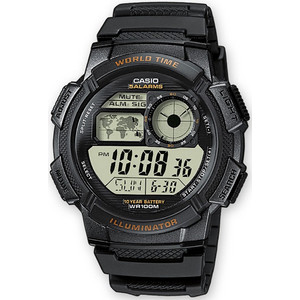 Casio Standard Ψηφιακό Ανδρικό Ρολόι Χρονογράφος με Μαύρο Καουτσούκ Λουράκι AE-1000W-1AVEF