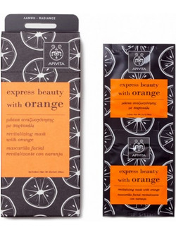 Apivita Express Beauty Orange Revitalizing Mask Κρεμώδης Μάσκα Προσώπου για Λάμψη 2x8ml