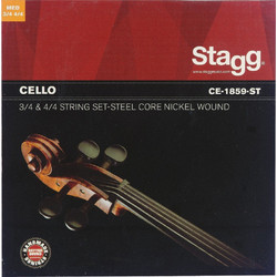 Stagg CE-1859-ST Σετ 4 Χορδές Τσέλου Nickel Plated Steel Medium Tension 3/4