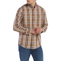 Gant Winter Twill Melange Plaid Ανδρικό Πουκάμισο Βαμβακερό Καρό Μακρυμάνικο Κανονική Γραμμή Καφέ 3G3011430-605