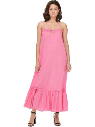 Only Allie Midi Καλοκαιρινό Καθημερινό Φόρεμα Ροζ 15256546