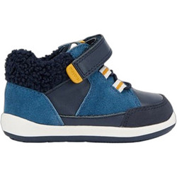 Mayoral Παιδικά Μποτάκια Navy Μπλε Suede Σκρατς με Γούνα 12-42340-019