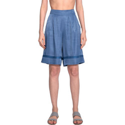 AGGEL Γυναικεία Βερμούδα Chino Ψηλόμεση Μπλε SS24179KF