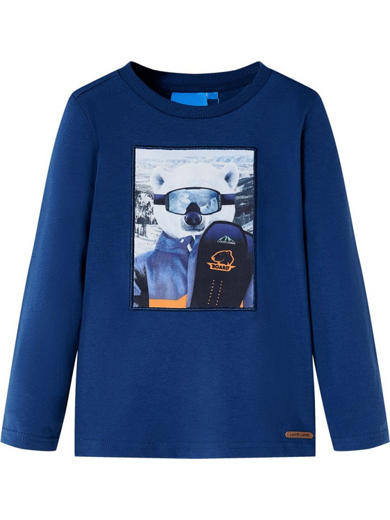vidaXL Παιδικό T-Shirt Μακρυμάνικο Navy Μπλε 13134