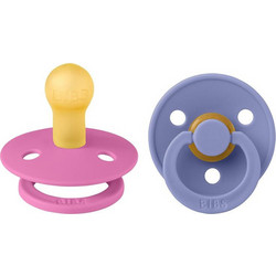 BIBS Colour Πιπίλες Καουτσούκ 0m+ Bubblegum Peri 2τμχ