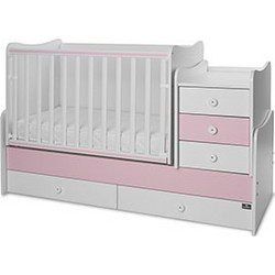 Lorelli Maxi Plus New Πολυμορφική Κούνια για Στρώμα 62x110cm White Orchid Pink 10150580038P