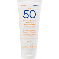 Korres Yoghurt Αντηλιακό Γαλάκτωμα Προσώπου & Σώματος SPF50 200ml
