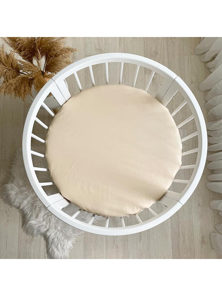 Ingvart Mini Smart Bed Βρεφικό Σεντόνι Κούνιας Βαμβακερό με Λάστιχο 72x72 Beige