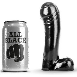All Black D-216227 Dildo με Βεντούζα & Όρχεις 15cm Μαύρο