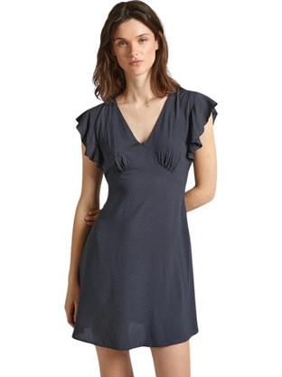 Pepe Jeans Camila Mini Καλοκαιρινό Βραδινό Φόρεμα Μαύρο PL953522-985