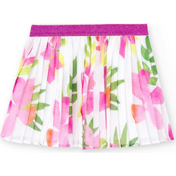 Boboli Παιδική Φούστα Πλισέ Floral Λευκή 728175-9420
