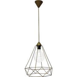 Heronia Lighting DM-01 Κρεμαστό Φωτιστικό Οροφής Πλέγμα Μονόφωτο E27 Χρυσό 34-0348