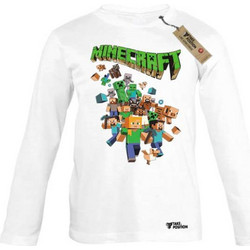 Takeposition Minecraft Heroes Party Παιδικό T-Shirt Μακρυμάνικο Λευκό 814-4765-01