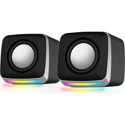 Esperanza EGS108 Ηχεία Υπολογιστή 2.0 6W με RGB Φωτισμό Black