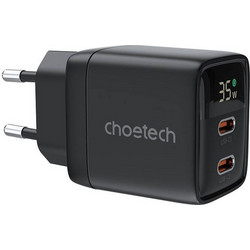 Choetech PD6051 Φορτιστής Χωρίς Καλώδιο με 2 Θύρες USB-C 35W Power Delivery Black