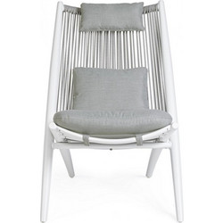 Kare Design Aloha Πολυθρόνα Κήπου Πτυσσόμενη Αλουμινίου Λευκή 0660408