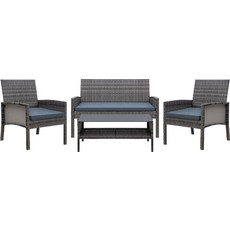 Homeplus Malibu Σετ Σαλόνι Κήπου Rattan 4τμχ Γκρι 01.02.0837