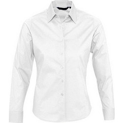 Sol's Μακρυμάνικο Γυναικείο Πουκάμισο Μονόχρωμo Λευκό 17015